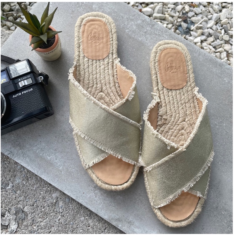 Castaner Palmera Golden Metallic Sandals Size 39